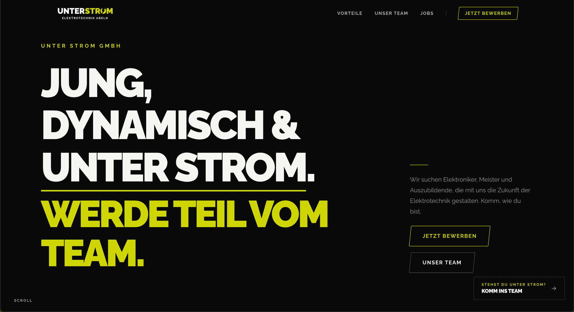 Website Referenz – Unter Strom Elektrotechnik